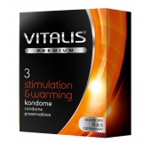 Презервативы VITALIS PREMIUM stimulation   warming с согревающим эффектом - 3 шт. - Vitalis - купить с доставкой в Химках