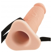 Телесный реалистичный фаллоимитатор с полостью Silicone Hollow Extension - 20 см. - Pipedream - купить с доставкой в Химках