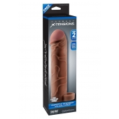 Коричневая насадка с кольцом Perfect 2 Extension with Ball Strap - 19 см. - Pipedream - в Химках купить с доставкой