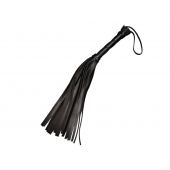 Чёрная кожаная плеть с 22 хвостами - 40 см. - Sitabella - купить с доставкой в Химках