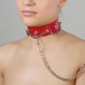 Красный ошейник из натуральной кожи - Sitabella - купить с доставкой в Химках
