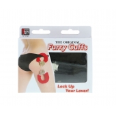 Металлические наручники с чёрной меховой опушкой - Dream Toys - купить с доставкой в Химках