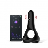 Черное виброкольцо Magic Motion Rise с подхватом мошонки - Magic Motion - в Химках купить с доставкой
