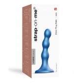 Голубая насадка Strap-On-Me Dildo Plug Balls size S - Strap-on-me - купить с доставкой в Химках