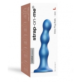 Голубая насадка Strap-On-Me Dildo Plug Balls size L - Strap-on-me - купить с доставкой в Химках