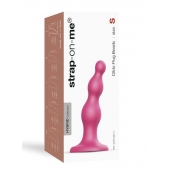 Розовая насадка Strap-On-Me Dildo Plug Beads size S - Strap-on-me - купить с доставкой в Химках
