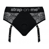 Черные трусики для насадок Diva Lingerie Harness - size S - Strap-on-me - купить с доставкой в Химках