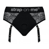 Черные трусики для насадок Diva Lingerie Harness - size M - Strap-on-me - купить с доставкой в Химках