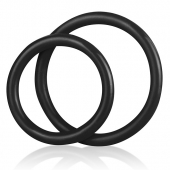 Набор из двух черных силиконовых колец разного диаметра SILICONE COCK RING SET - BlueLine - в Химках купить с доставкой