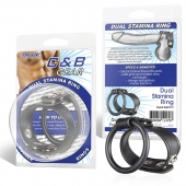 Двойное кольцо выносливости на пенис DUAL STAMINA RING - BlueLine - в Химках купить с доставкой