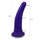 Фиолетовая гладкая изогнутая насадка-плаг - 13,3 см. - LOVETOY (А-Полимер) - купить с доставкой в Химках