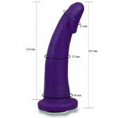 Фиолетовая гладкая изогнутая насадка-плаг - 14,7 см. - LOVETOY (А-Полимер) - купить с доставкой в Химках