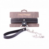 Узкий однослойный ошейник с поводком - Crazy Handmade - купить с доставкой в Химках