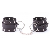 Черные кожаные оковы с люверсами - Crazy Handmade - купить с доставкой в Химках