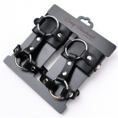 Черные наручники с креплением на кисть руки - Crazy Handmade - купить с доставкой в Химках