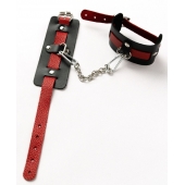 Черные оковы с красным декором и заклепками - Crazy Handmade - купить с доставкой в Химках