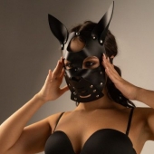 Черная маска  Собака  с ушками - Crazy Handmade - купить с доставкой в Химках