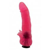 Розовая насадка для страпона с клиторальными лепестками - 18,5 см. - LOVETOY (А-Полимер) - купить с доставкой в Химках