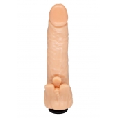 Телесная гелевая насадка-фаллос с клиторальными лепестками - 18,5 см. - LOVETOY (А-Полимер) - купить с доставкой в Химках