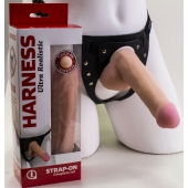 Страпон Harness из двух предметов: трусики с плугом и насадка-фаллос - 17 см. - LOVETOY (А-Полимер) - купить с доставкой в Химках