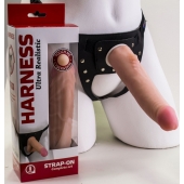 Реалистичный страпон Harness из трусиков и насадки-фаллоса - 18,5 см. - LOVETOY (А-Полимер) - купить с доставкой в Химках