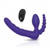 Фиолетовый безремневой страпон с пультом ДУ 7’’ Remote Control Strapless - 24 см. - Pegasus - купить с доставкой в Химках