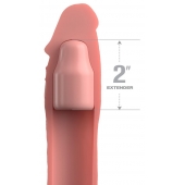 Телесная насадка-удлинитель 2 Inch Silicone X-tension with Strap - 20,3 см. - Pipedream - в Химках купить с доставкой