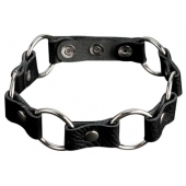 Кожаный черный ошейник с кольцами - Sitabella - купить с доставкой в Химках