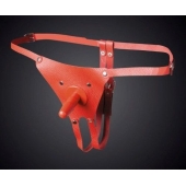 Красные кожаные универсальные трусики со штырьком для насадок - Sitabella - купить с доставкой в Химках