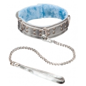 Серебристый ошейник из искусственной кожи - Sitabella - купить с доставкой в Химках