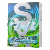 Презервативы Sagami Xtreme Mint с ароматом мяты - 3 шт. - Sagami - купить с доставкой в Химках