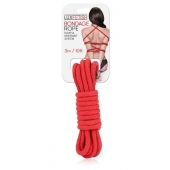 Красная хлопковая веревка для связывания - 3 м. - Lux Fetish - купить с доставкой в Химках