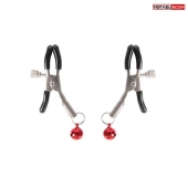 Серебристые зажимы на соски с шариками - Notabu - купить с доставкой в Химках