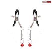 Серебристые зажимы на соски с шариками на цепочках - Notabu - купить с доставкой в Химках