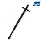 Черный силиконовый уретральный стимулятор - 15 см. - Sex Expert - купить с доставкой в Химках