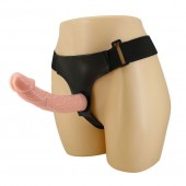 Гладкий фаллоимитатор с крупной головкой на ремешках - 19,7 см. - Baile - купить с доставкой в Химках