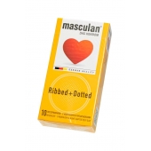 Презервативы с колечками и пупырышками Masculan Ribbed+Dotted - 10 шт. - Masculan - купить с доставкой в Химках