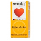 Презервативы с колечками и пупырышками Masculan Ribbed+Dotted - 10 шт. - Masculan - купить с доставкой в Химках