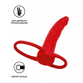 Красная насадка на пенис для двойного проникновения Black Red - 16,5 см. - ToyFa - купить с доставкой в Химках