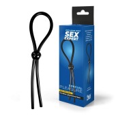 Черное силиконовое лассо с шариком для утяжки - Sex Expert - в Химках купить с доставкой