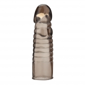 Дымчатая насадка-удлинитель Ribbed Realistic Penis Enhancing Sleeve Extension - 15,2 см. - BlueLine - в Химках купить с доставкой