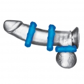 Комплект из трех голубых эрекционных колец 3-Pack Ribbed Rider Cock Ring Set - BlueLine - в Химках купить с доставкой