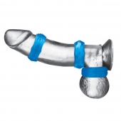 Комплект из трех голубых колец для эрекции 3-Pack Nuts   Bolts Stretch Cock Ring Set - BlueLine - в Химках купить с доставкой
