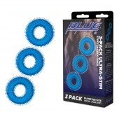 Комплект из трех голубых колец для эрекции 3-Pack Ultra-Stim Stretch Cock Rings - BlueLine - в Химках купить с доставкой