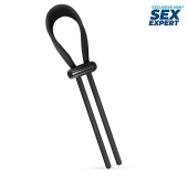 Черный ремень-лассо для усиления эрекции - Sex Expert - в Химках купить с доставкой