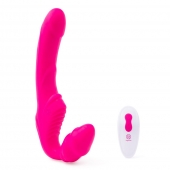 Розовый безремневой страпон на радиоуправлении Strapless Together - 22 см. - Together Toy - купить с доставкой в Химках