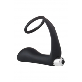 Черное эрекционное кольцо с вибропробкой Vibrating Anal Plug With Cockring - Dream Toys - в Химках купить с доставкой