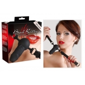 Чёрный силиконовый кляп-фаллос Bad Kitty - Orion - купить с доставкой в Химках