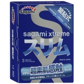 Розовые презервативы Sagami Xtreme FEEL FIT 3D - 3 шт. - Sagami - купить с доставкой в Химках
