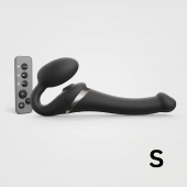 Черный безремневой страпон Multi Orgasm Size S с клиторальной стимуляцией - Strap-on-me - купить с доставкой в Химках